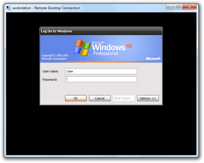 Windows XP Terminal Services Session